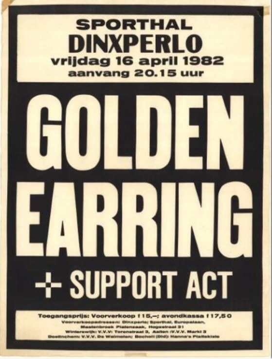 Golden Earring show poster April 16 1982 Dinxperlo - Sporthal